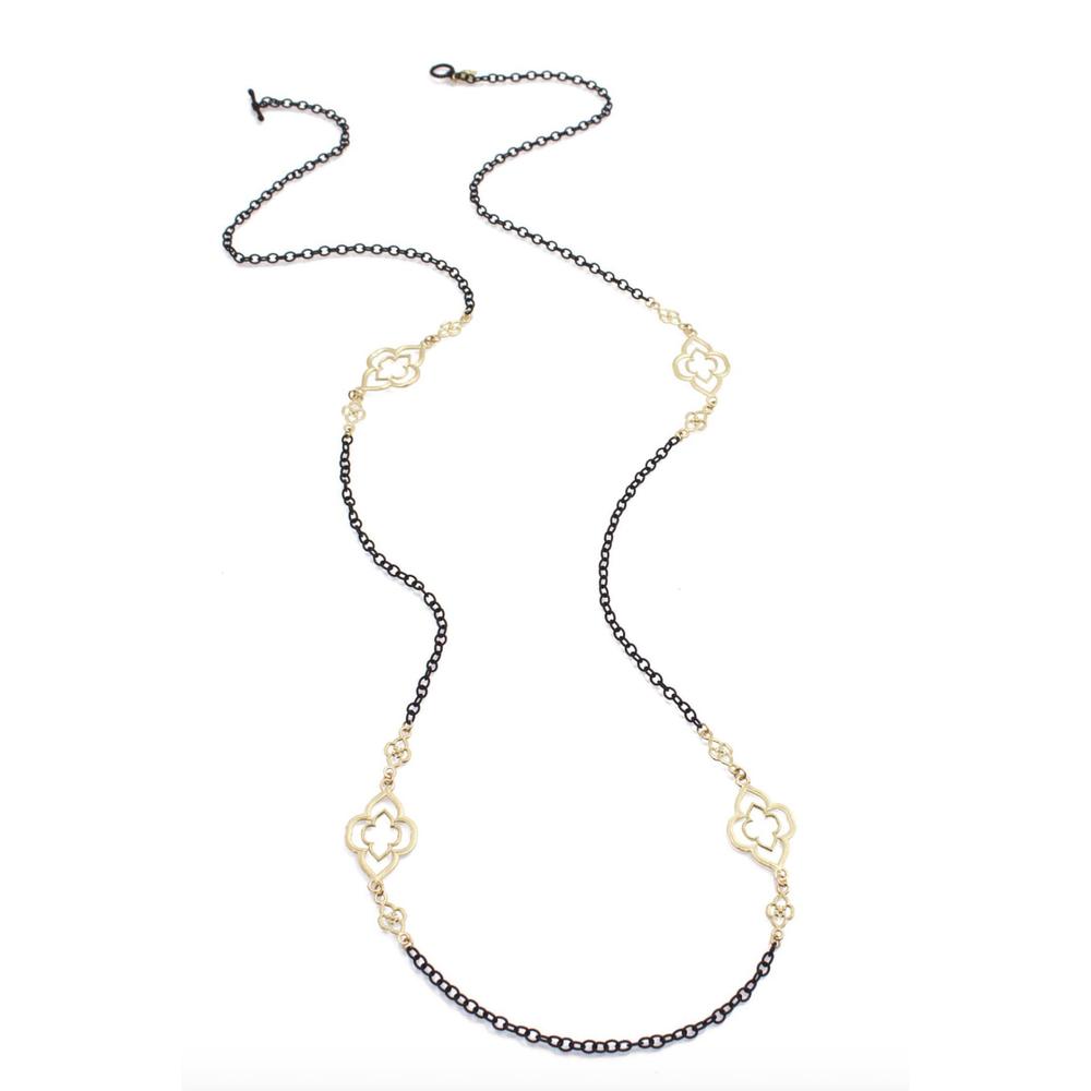 NEW ARMENTA women's old world heraldry scroll station cable chain necklace in ye